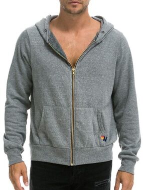 Aviator Nation Bolt Hoodie Heather Grey Sz XL Unisex